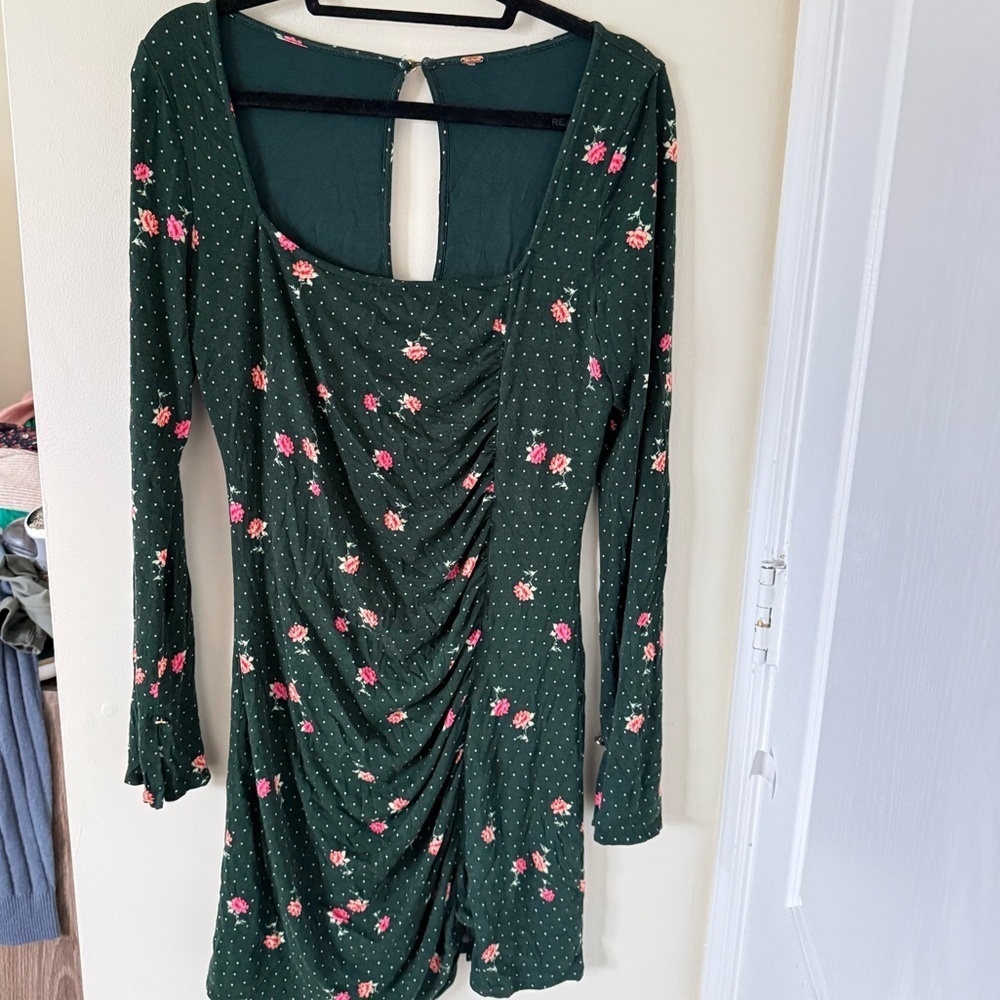 Free People Celia Green Floral Mini Dress - Picture 4 of 7